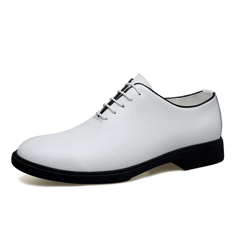 Luxury New Minimalist White Men's Banquet Dress Shoes Groom's Wedding Shoes Office Men's Business Leather Casual Shoes Big Size