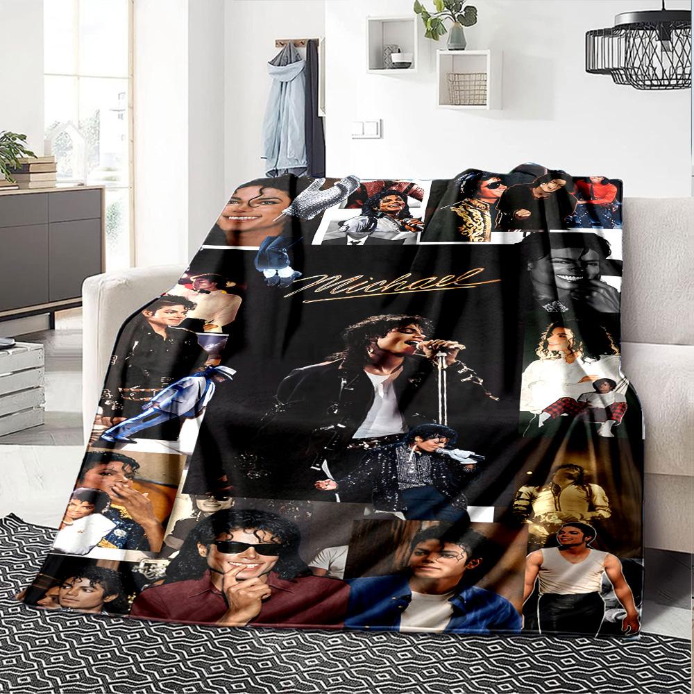 1pc Michael Jackson Performance Flannel Blanket,Ultra Soft Warm Plush Throw for Home Bedroom Bed Sofa Cover Camping Picnic gift Y72411