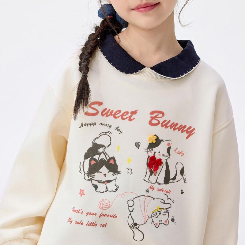 Girls' Lace Doll Collar Sweatshirt