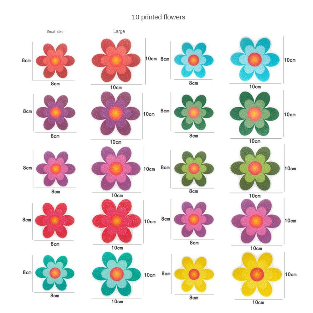 Flower Bath Tub Slip Stickers 3.99*3.93 Inch Cartoon Non-slip Sticker  Bathroom