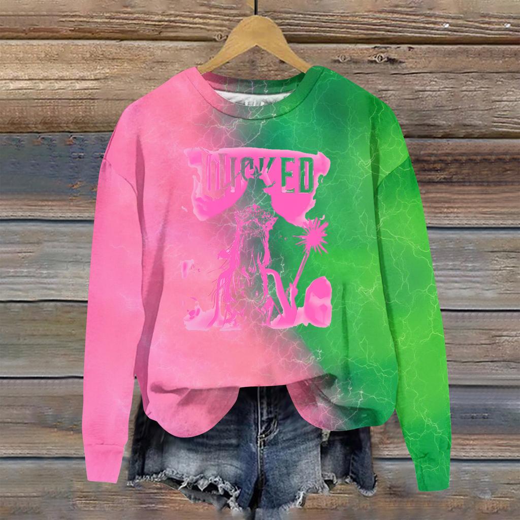 Women's Loose Comfortable Casual Fashionable Character Printing Round Neck Long Sleeved Sweatshirt