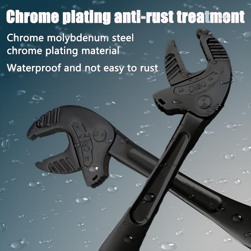 Black Industrial-grade Crab Claw Quick-adjustment  Serrated Claw  Chrome-molybdenum Steel Crab Claw Wrench