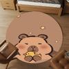 1PC Capybara Cute Round Chair mat Area Rug - Non-Slip, Floor Mat for Office, Bedroom, home decor Christmas Gift c0528100