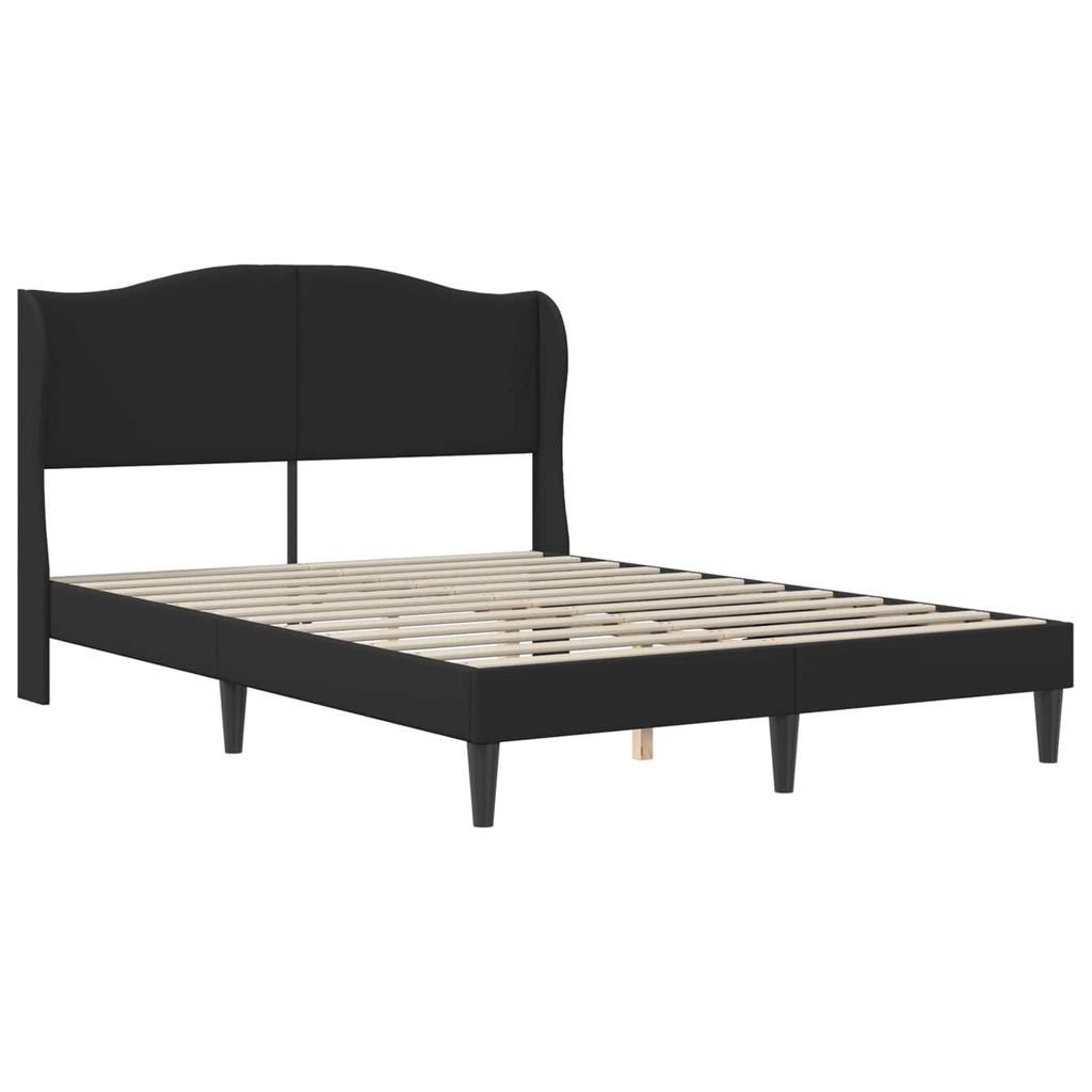Bed Frame with Headboard Black 120 x 190 cm Faux Leather