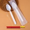 Disposable Biodegradable PLA Cutlery Set: Knife, Fork, Spoon with Long Handle and Thick Design
