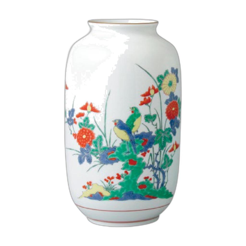 Yamashita Kogei Arita Ware Flower Natsume Flower and Bird 1 piece Diameter 12cm x Height Made in Traditional Wedding Gift (Yazaemon) Vase, Vase,