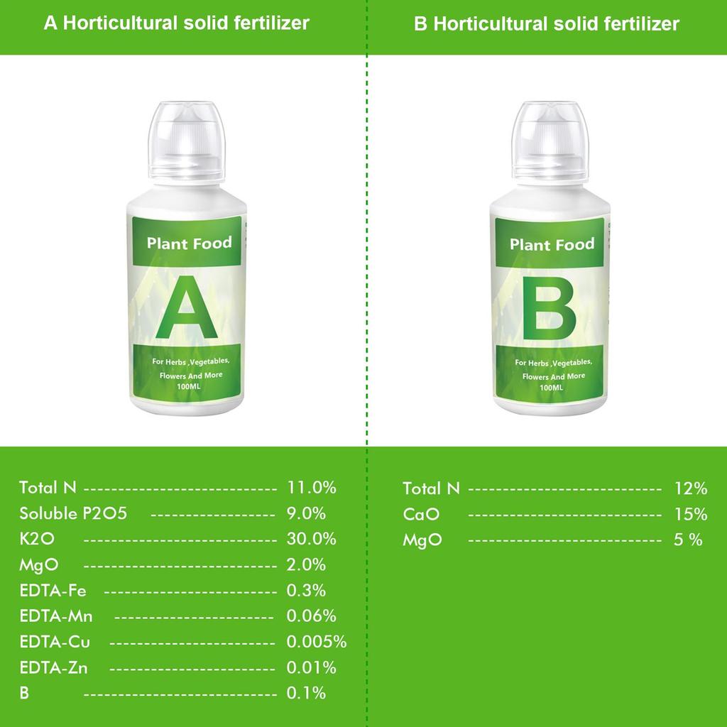 A Hydroponic Nutrients Fertilizer AB Solution Set Hydroponic Garden Plant Food Plant Fertilizer For Flowers Vegetables Nutrients