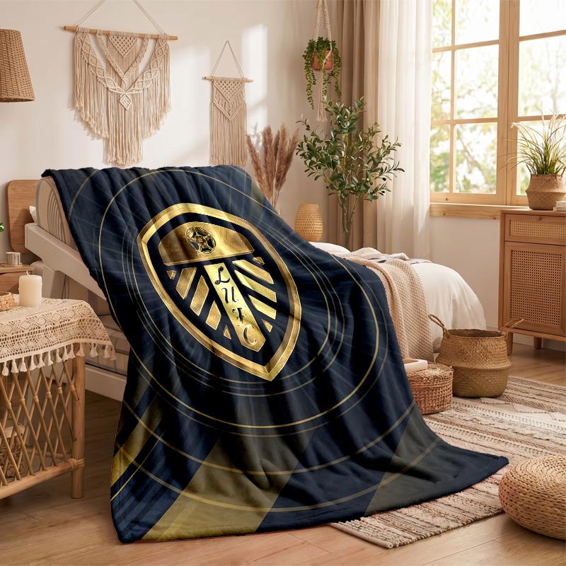Coperta in Pile a Tema Leeds United Morbida e Accogliente in Peluche per Camera da Letto Divano Viaggio