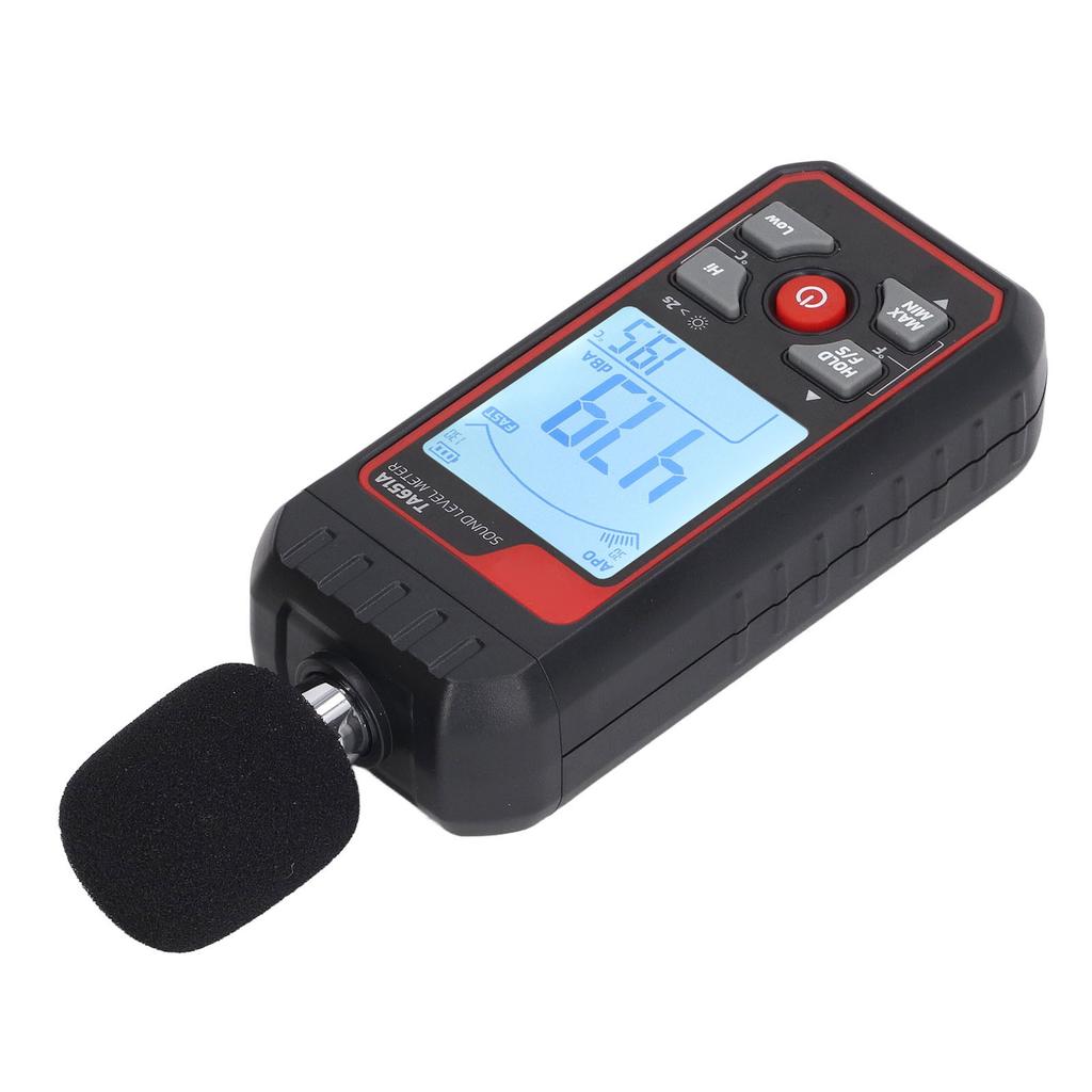 Schallpegelmesser Empfindliche Genaue Messung Schnelle Reaktion LCD Hintergrundbeleuchtet Lärmtester Schwarz