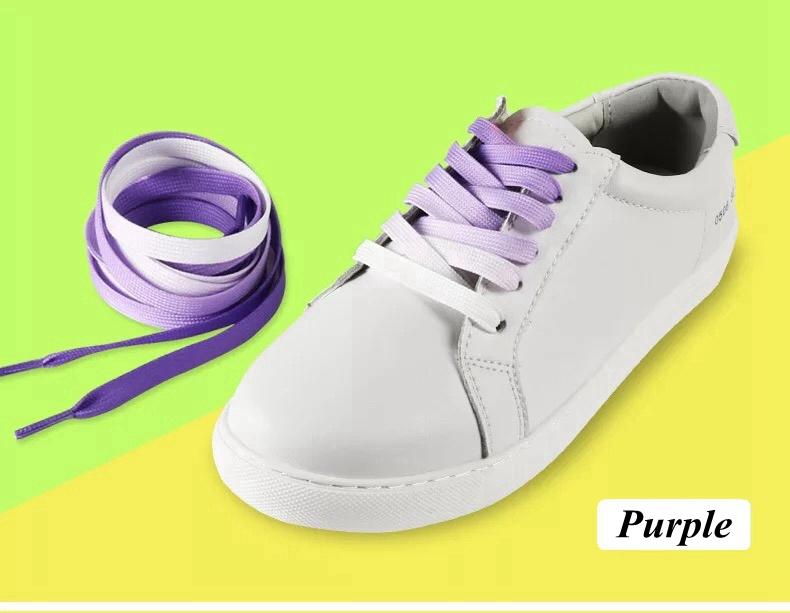 Colorful Flat Shoelaces Candy Gradient Rainbow Shoelace Kids Adult  Canvas Shoe Laces Camping Boots Silk Party Shoestring 1 Pair