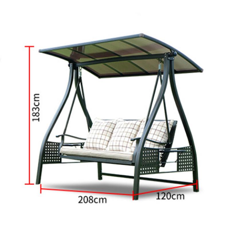 In-Stock Outdoor Hanging Swing Chair: Waterproof Wrought Iron Reclining Rocker for Balcony, Courtyard, or Garden