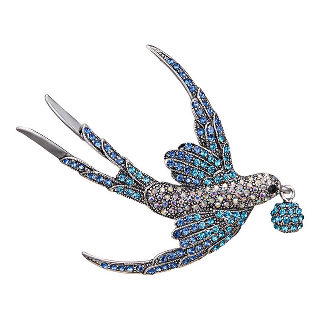 

Брошь в форме птицы, сверкающая стразами, значок ласточки, булавка на воротник, шарф, украшение для одежды, нагрудная булавка BC18Y0222-1