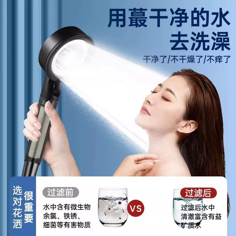 New High Pressure Shower Head Set 5 Jet Modes Adjustable Shower Head with Filter Large Water Flow Spray Bathroom Accessories