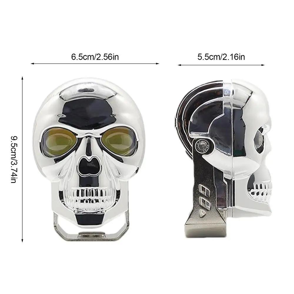 

Motorcycle Skull Fog Lights Auxiliary Lights Brighter Lamp Car LED Headlamp Safe Waterproof Halloween Skull Decoration Headlamp срібний