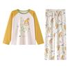 Girls Long Sleeve Cotton Pajama Set Cartoon Print Home Sleepwear Ages 8 Fall Comfortable Kids Loungewear