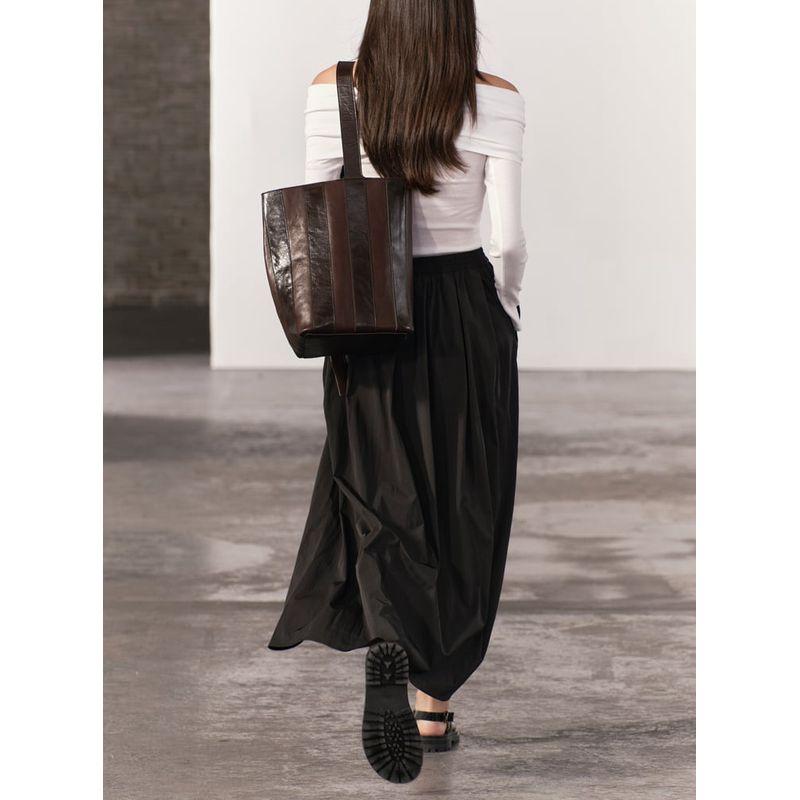 Spring New Western Style Elegant All-Match Loose Casual Skirt Wide Swing Midi Dress 4437246