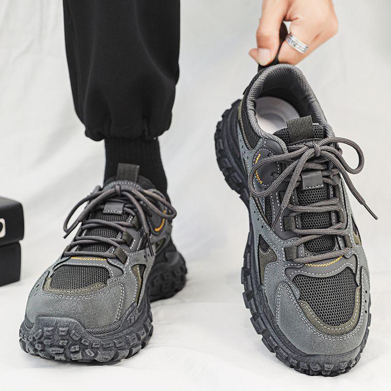 Mesh Male Shoes Men's Casual Sneakers Thick Platform Black Comfortable Size 9 Lightweight Tourist Original Fashion on Sale Jump