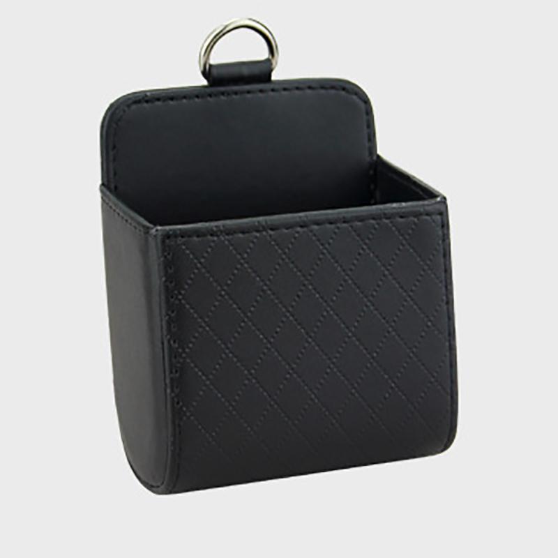 Car Accessories Air Outlet Storage Bag Car Leather Multifunctional Storage Box Air Outlet Mobile Phone Holder Storage Box Bag чёрный