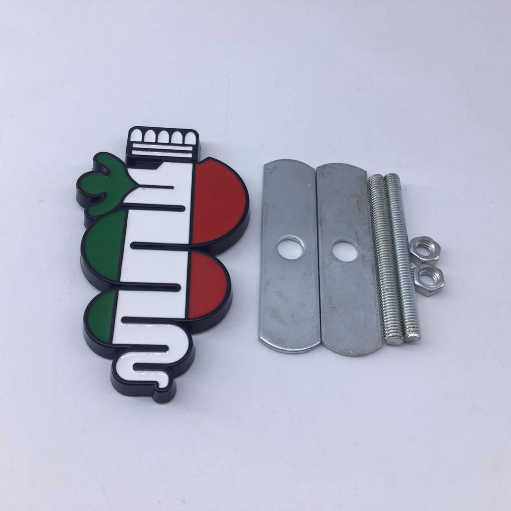 Insignia de Rejilla del Capó Delantero DASM1 para Alfa Romeo | Pegatina Emblema de Trébol de Cuatro Hojas y Serpiente Giulietta Mito Stelvio Estilo Exterior del Coche