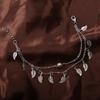 Women Double Chain Leaves Pendant Anklet Foot Bohemian Handmade Beads Anklets Foot Gothic Jewelry