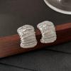 Textured Metal Clip On Earrings for Women Lightweight Non Pierced Ear Clips Fashion Jewelry Accessories for Daily Wear and Special Occasions