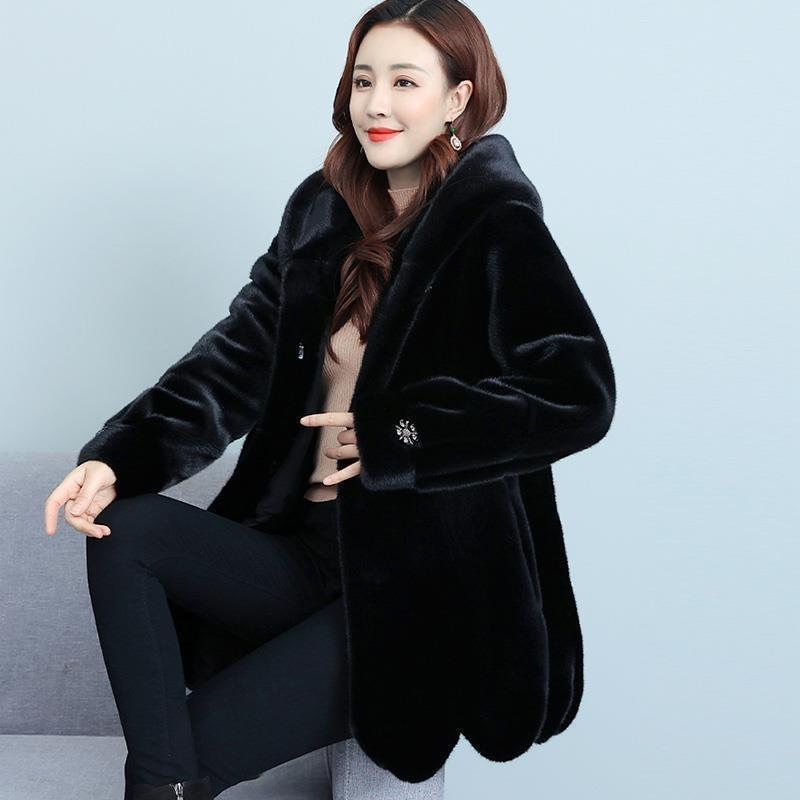 Imitation Fur Imitation Mink Coat Women's Loose Large Size Fur Integrated Thickened Women's Imitation Mink Coat