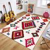 Ethnic Style Diamond Color Block Pattern Area Rug with Tassels Retro Fashion Non-Slip Floor Mat for Living Rooms Bedrooms
