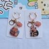Cute Cartoon Capybara Flat Transparent Double-sided Keychain Student Backpack Accessories Capibala Pendant Keyring Jewelry Gift