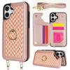 For iPhone 16 Plus Case with Card Holder,Kickstand,RFID Blocking PU+TPU Phone Back Cover