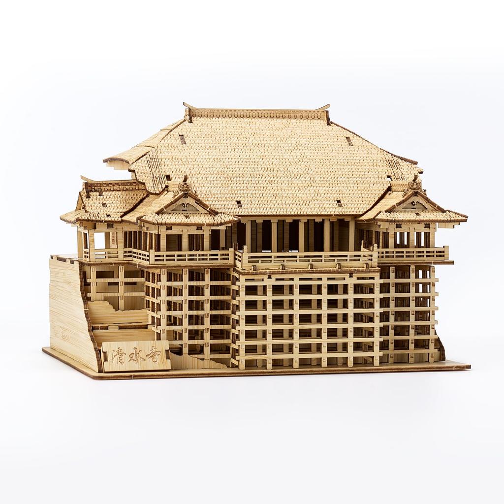 Wa-gu-mi Kiyomizu-dera Temple - 3D Bamboo Puzzle - DIY Craft Kit for Kids and Adults - Educational Toy for Boys and Girls - 3D Bamboo Puzzle Makes a