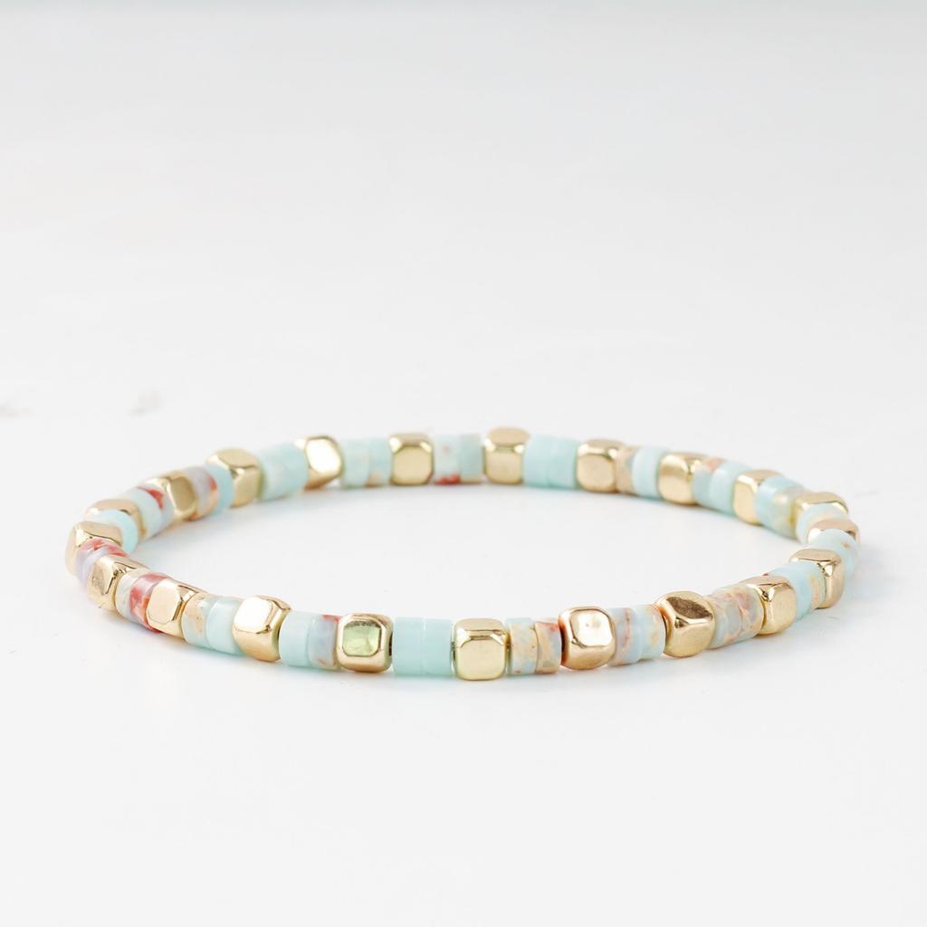 Popular fashion hand jewelry natural stone bracelet colorful retro bohemian bracelet women