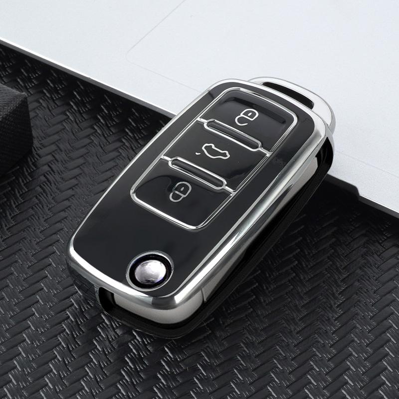 TPU Car Flip Key Cover Case Shell Protector Box Fob For Volkswagen VW Polo Bora Beetle Tiguan Passat B5 B6 B7 Golf EOS Scirocco