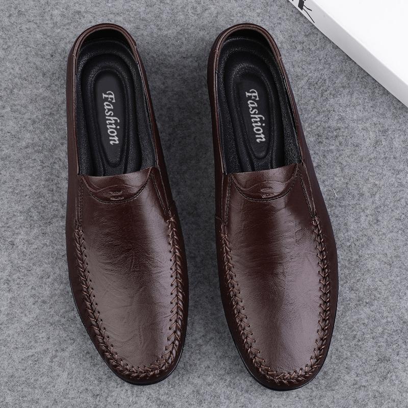 Genuine Leather Men Loafers Non Slip Slip on Walking Flats Breathable Outdoor Casual Shoes Man Office Driving Sneakers Moccasins