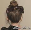 Avance Hair Velvet Hair Cute for Women Accessory, Ribbon, Tie, Scrunchie, Black, Brown, Cream, Adults, (Brown)