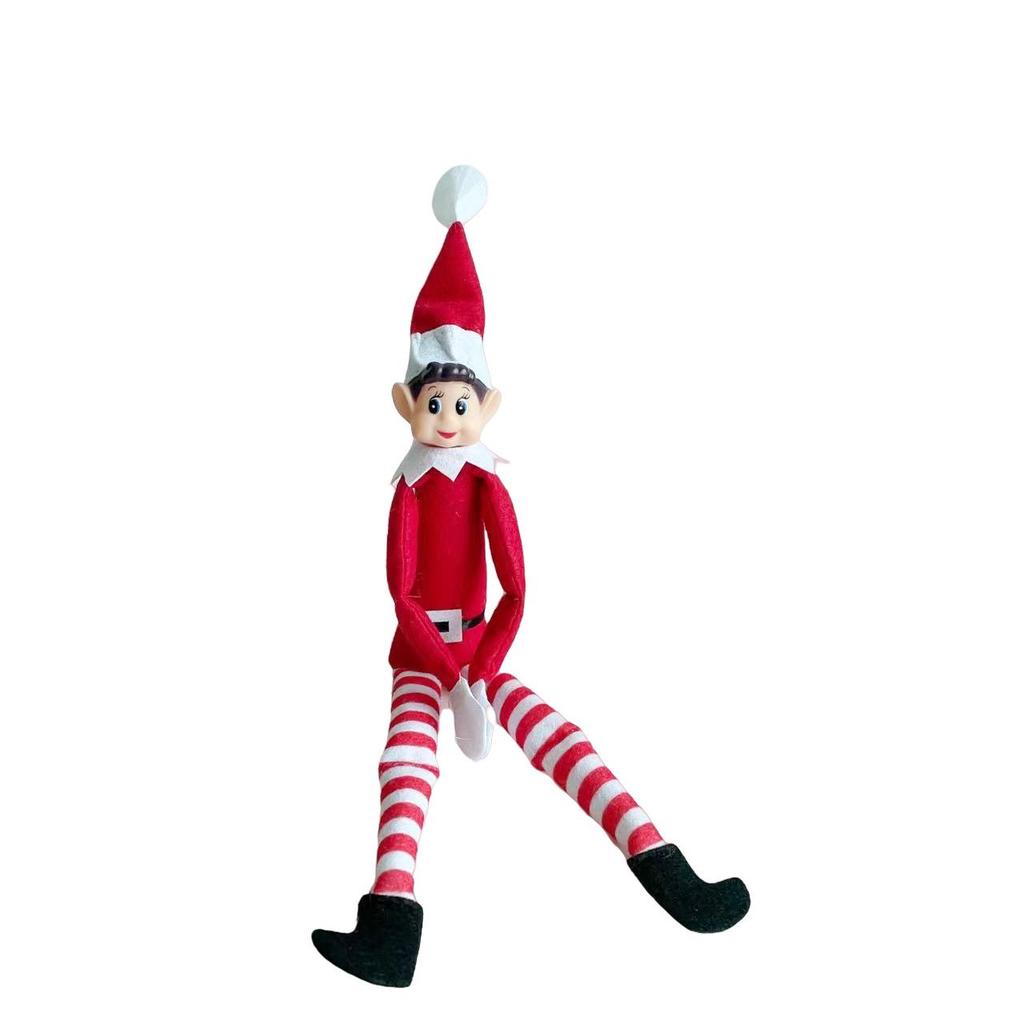 Bambola Peluche Elfo a Strisce - Decorazione Natalizia Originale per Bambini e Bambine