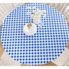 40-44 In PVC Tablecloths Wood Grain Elastic Waterproof Table Covers Oil Proof Dirt Resistant Small Round Tablecloth Thanksgiving