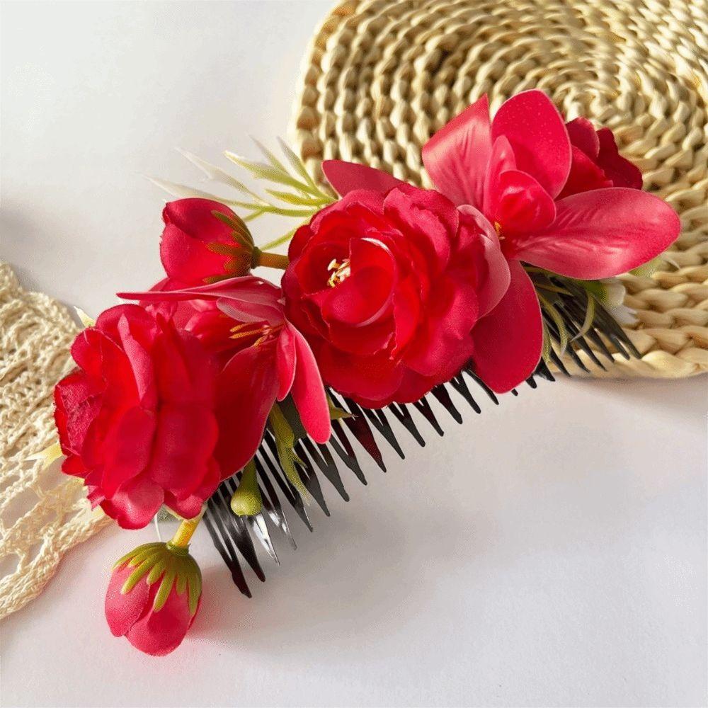 Sweet Flower Hair Comb Bohemian Fixed Combs Thailand Flower Hairpin Hair Clip Ethnic Style Wedding Bride Accessories Headdress