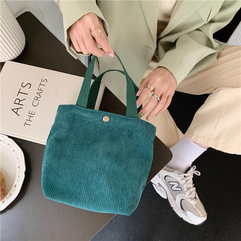 Retro Lunch Bag, Fabric Bag Fashion Velvet Bag - Casual and Versatile Handbag, Mini Women's Small Tote Bag,