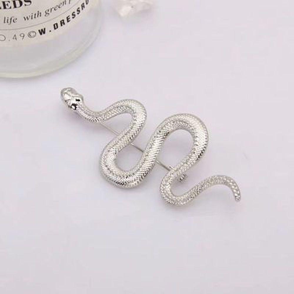 1PC Unique Design Gold Color Snake Brooches Women Men Lady Luxury Metal Snake Brooch Pins Party Casual Jewelry