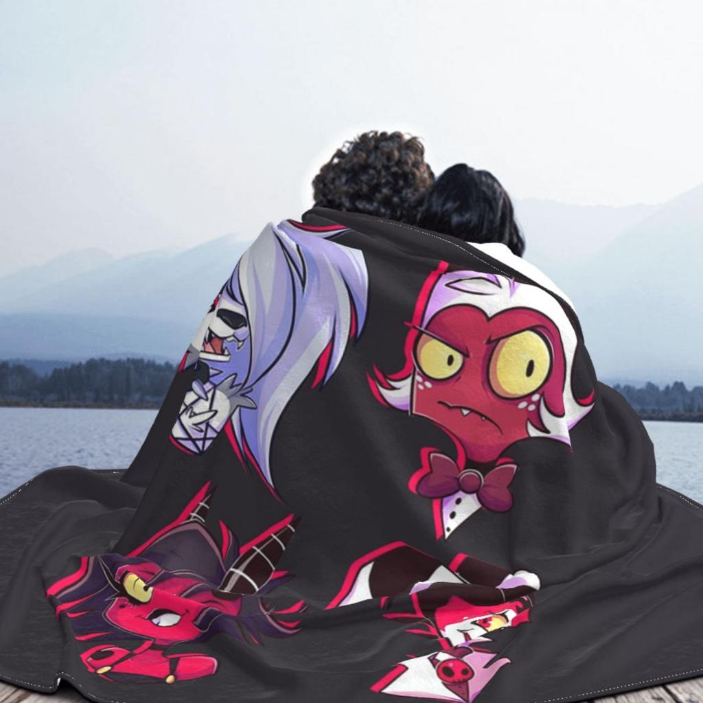 Loona Collage Helluva Boss Anime Blankets Soft Warm Flannel Throw Blanket Cover for Bed Living Room Picnic Travel Home Sofa