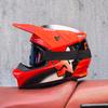 Red and Blue Downhill Helmet Off-Road Full Helmet Mountain Bike Riding Safety Helmet Unisex Bicycle Trail Helmet