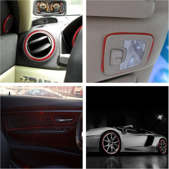 Red 5M Flexible Trim For DIY Automobile Car Interior Exterior Moulding Trim Decorative Line Strip