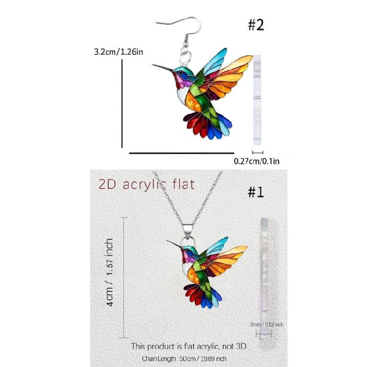 Contemporary Jewelry Hummingbird Drop Earrings Stylish Pendant Necklace Chain Necklace Suitable for Various Occasion