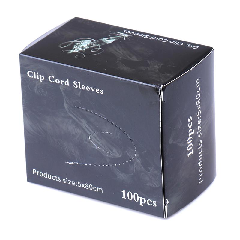 100 Buc Pungi Negre de Unică Folosință pentru Mașină de Tatuat, Clip Cord, Cârlig, Mânecă, Husă de Igienă