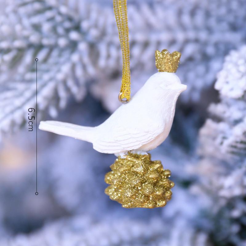 Resin Creative Acorn Deer Antlers Feather Bird Pendant Christmas Decor Props