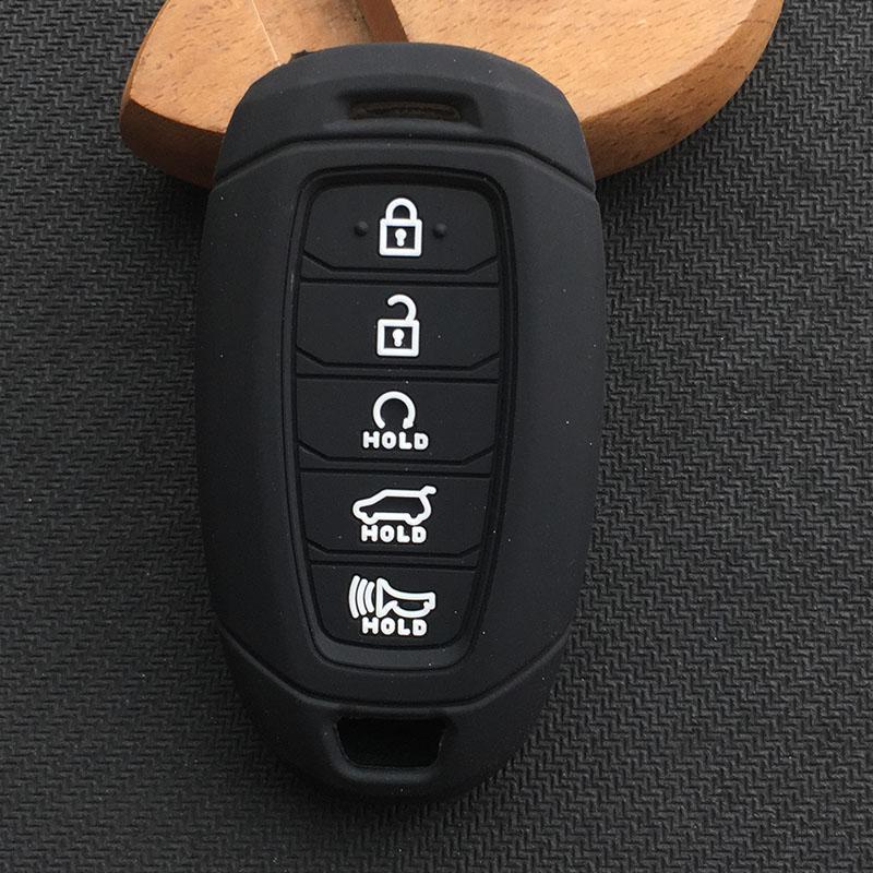 Silicone Car Key Cover Case For Hyundai Palisade 2021 Ix35 Tucson Accent Santa Fe Solaris ELANTRA Azera 5button Key accessories