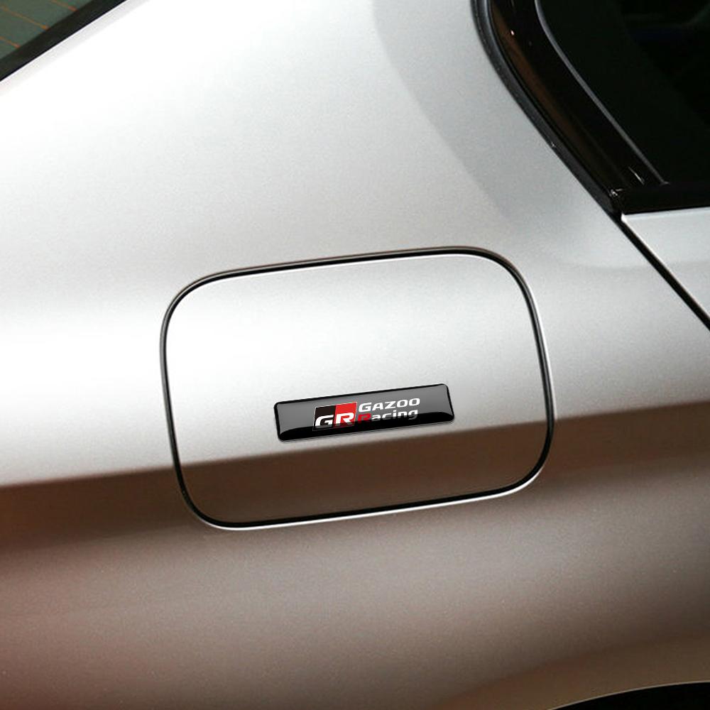 New 2PCS 3D Epoxy GR GAZOO RACING Badge Emblem Car Interior/Exterior Decorative Stickers for S3 Auris Prius Corolla Avensis JH3