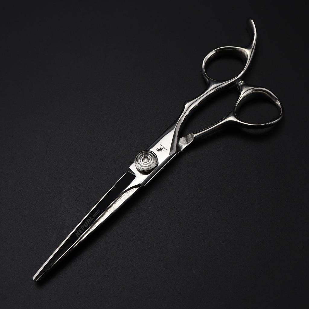 6.0" Naipusen Professional Hairdressing Scissors Set: Notch, Barber, Straight, Bangs, and Thinning Shears.