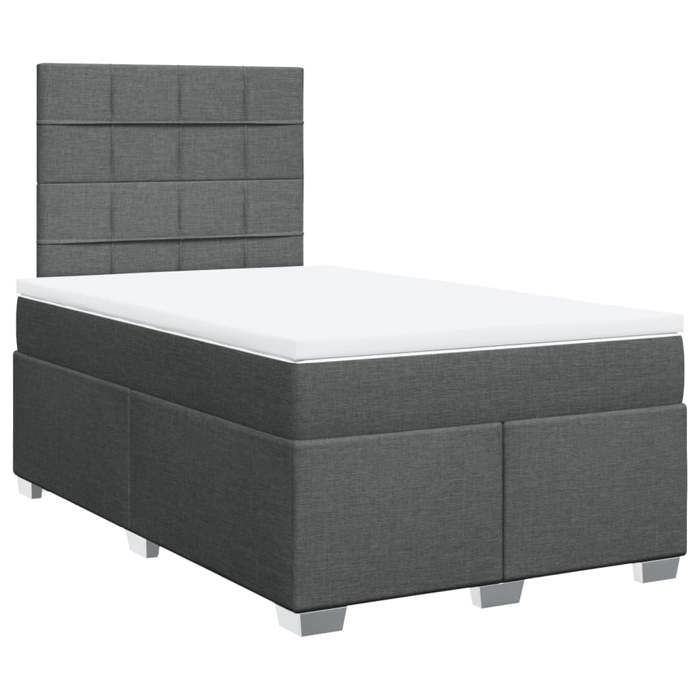 VidaXL Sommier à lattes de lit avec matelas Gris foncé 120x200cm Tissu 3290456