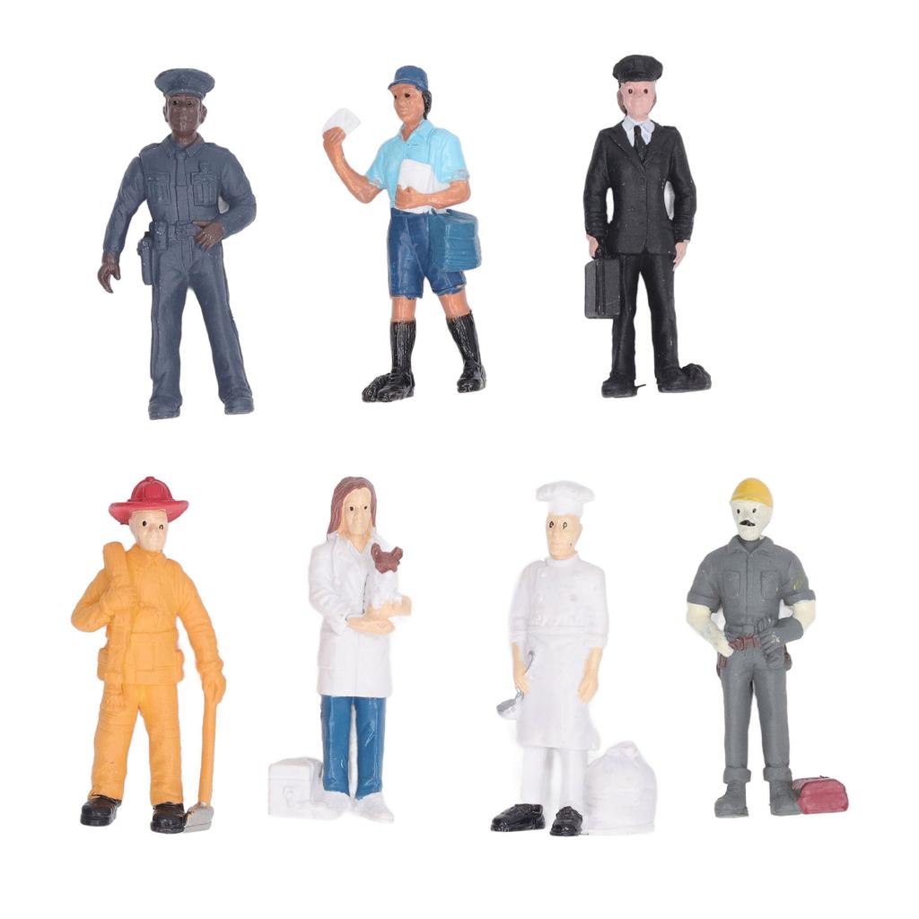 7 Pcs People Figures Solid Eco Friendly PVC Work People Model Bright Colors Character Model Toy